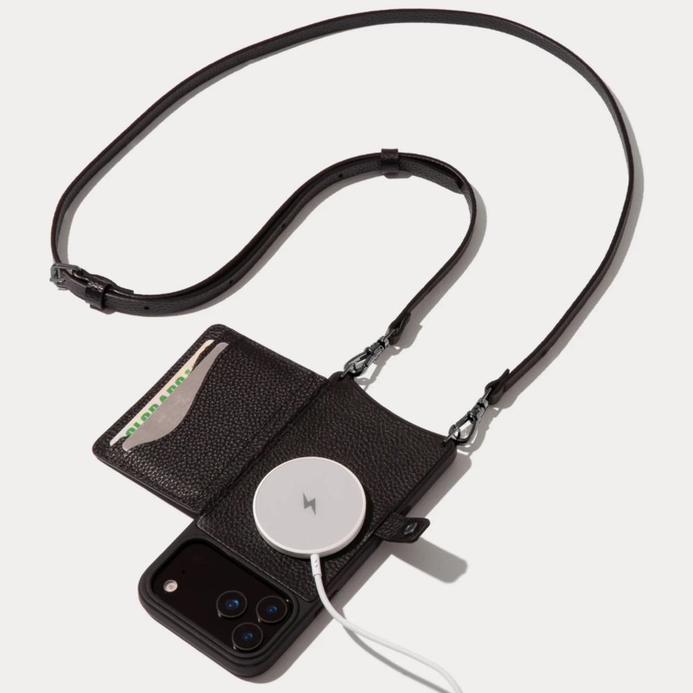 Bandolier MILA Black Leather with Pewter Hardware Case w/MagSafe Charging Port